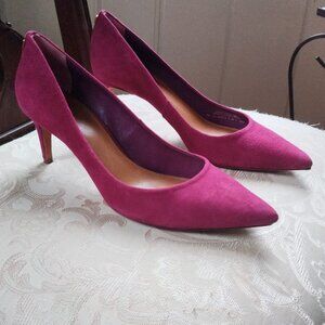 Tori Burch Red Wine Soft Suede Pump